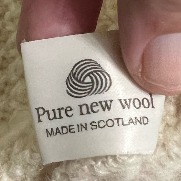 Vintage Highland Home Industries Wool Cardigan Button Up Ivory Sweater - Picture 4 of 7